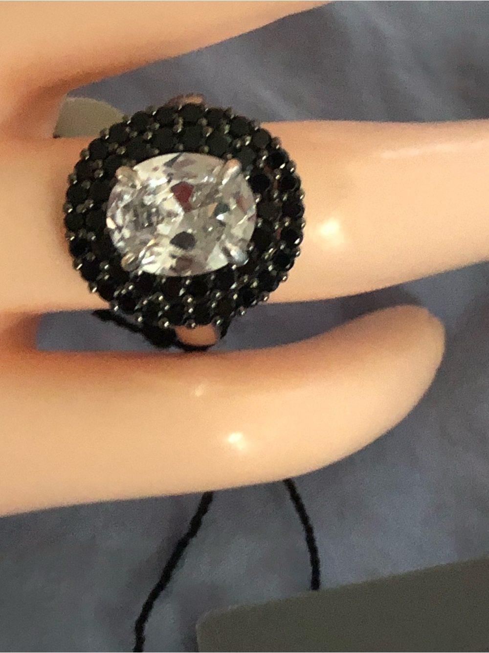 MARC STERLING 925 SILVER CUBIC ZIRCONIA QUARTZ STATEMENT  COCKTAIL RING 7